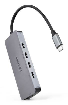 Nanocable 10.16.4505 hub di interfaccia USB 3.2 Gen 1 (3.1 Gen 1) Type-C 5000 Mbit/s Grigio
