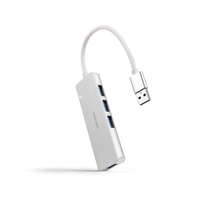 Nanocable 10.16.4602 replicatore di porte e docking station per laptop Cablato USB 3.2 Gen 1 (3.1 Gen 1) Type-A Argento