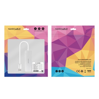 Nanocable 10.16.4602 replicatore di porte e docking station per laptop Cablato USB 3.2 Gen 1 (3.1 Gen 1) Type-A Argento