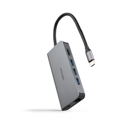 Nanocable 10.16.4609 replicatore di porte e docking station per laptop Cablato USB 3.2 Gen 1 (3.1 Gen 1) Type-C Grigio