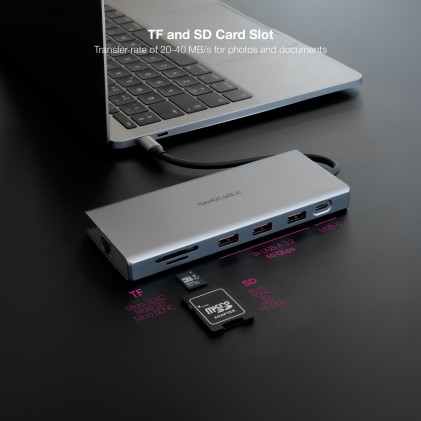 Nanocable 10.16.4612 replicatore di porte e docking station per laptop Cablato USB 3.2 Gen 1 (3.1 Gen 1) Type-C Grigio