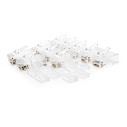 100 connettori RJ45 Cat.6 a 8 fili - Colore trasparente