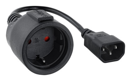 Nanocable 10.22.0902 cavo di alimentazione Nero 0,5 m Accoppiatore C14 CEE7/4