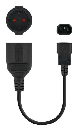 Nanocable 10.22.0902 cavo di alimentazione Nero 0,5 m Accoppiatore C14 CEE7/4