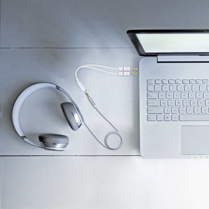 Nanocable 10.24.1203 cavo audio 0,2 m 2 x 3.5mm 3.5mm Bianco