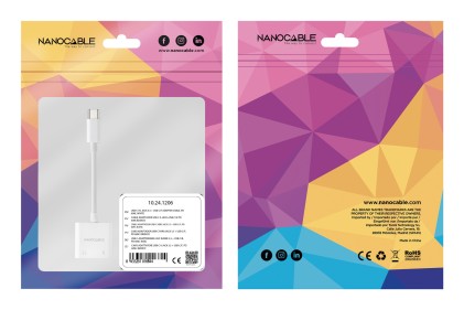 Nanocable 10.24.1206 replicatore di porte e docking station per laptop Cablato USB 3.2 Gen 1 (3.1 Gen 1) Type-C Bianco