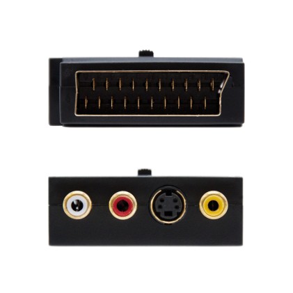 Nanocable 10.27.0051 cavo e adattatore video SCART (21-pin) 3 x RCA + S-Video Nero