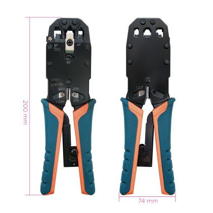 Nanocable 10.31.0102 pinza crimpatrice Nero, Arancione