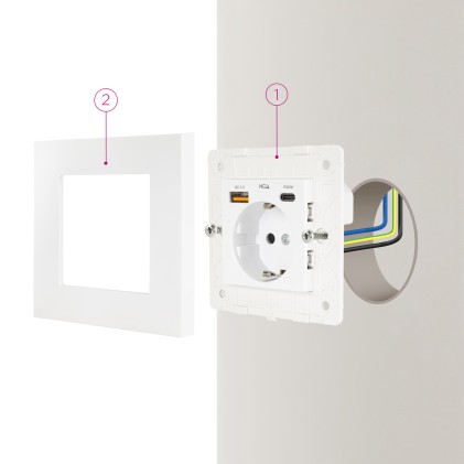 Nanocable 10.35.0011 presa energia AC + USB A + USB C Bianco