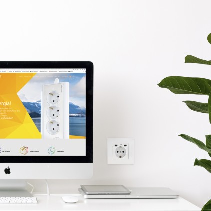 Presa da parete da incasso Nanocable tipo Schuko - 2xUSB-C PD - 3,4 A - Bianco