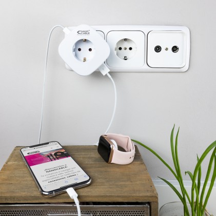 Nanocable 10.37.0003 Caricabatterie per dispositivi mobili Bianco Interno