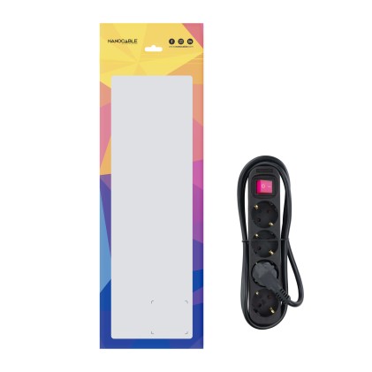 Nanocable 10.37.0004-BK prolunghe e multiple 1,4 m 4 presa(e) AC Interno Nero