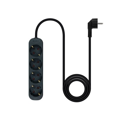 Nanocable 10.37.0004-NS-BK prolunghe e multiple 1,4 m 4 presa(e) AC Interno Nero
