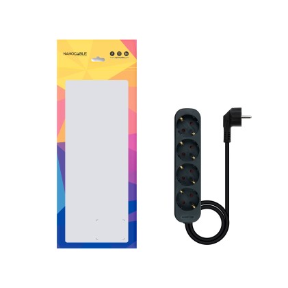 Nanocable 10.37.0004-NS-BK prolunghe e multiple 1,4 m 4 presa(e) AC Interno Nero