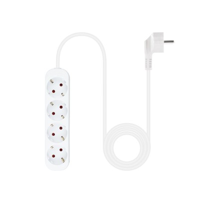 Nanocable 10.37.0004-NS prolunghe e multiple 1,4 m 4 presa(e) AC Interno Bianco