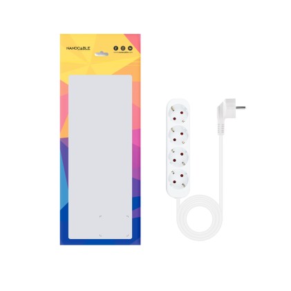 Nanocable 10.37.0004-NS prolunghe e multiple 1,4 m 4 presa(e) AC Interno Bianco