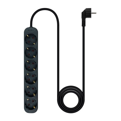 Nanocable 10.37.0006-NS-BK prolunghe e multiple 1,4 m 6 presa(e) AC Interno Nero