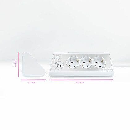 Nanocable 10.37.0013-W prolunghe e multiple 1,5 m 3 presa(e) AC Interno Alluminio, Bianco