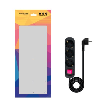 Nanocable 10.38.0003-BK prolunghe e multiple 1,4 m 3 presa(e) AC Interno Nero