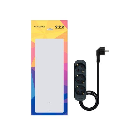 Nanocable 10.38.0003-NS-BK prolunghe e multiple 1,4 m 3 presa(e) AC Interno Nero