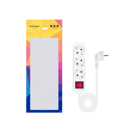 Nanocable 10.38.0003 prolunghe e multiple 1,4 m 3 presa(e) AC Interno Bianco