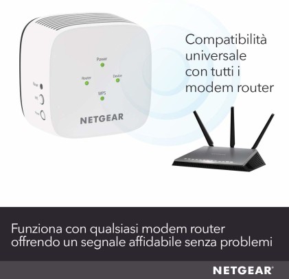 Repeater Wi Fi Netgear Ex-3110-100Pes Ac750 Range Extender White