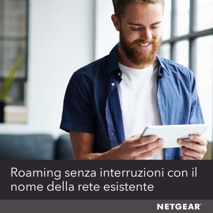 Netgear Range Extender Wi-Fi Ex6250 Ac1750, 802.11Ac/Ax/A/B/G/N, Tecnologia Smart Roaming, Compatibile Con App Nighthawk