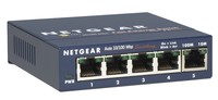 NETGEAR 5-Port Ethernet Switch metal case desktop fanless external power supply