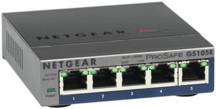 Netgear GS105E-200PES switch di rete Gestito L2/L3 Gigabit Ethernet (10/100/1000) Grigio