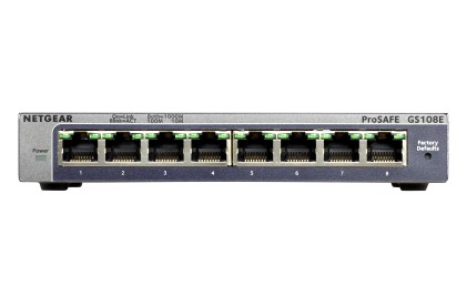 NETGEAR ProSafe Smart Managed Plus Switch - GS108Ev3 - 8-port Gigabit 10/100/1000 Mbps - Desktop - fanless