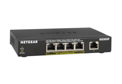 NETGEAR GS305Pv2 Non gestito Gigabit Ethernet (10/100/1000) Supporto Power over Ethernet (PoE) Nero
