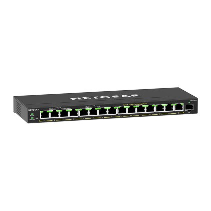 Netgear Switch 16 Porte Di Cui 15 Poe, 180W, Vlan, Qos, Igmp Snooping