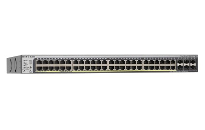 NETGEAR ProSafe 52-port Gigabit Smart Stackable Switch with PoE - 6 SFP Ports - 1x AGC761 2.5 G SFP Direct Attach cable for stacking