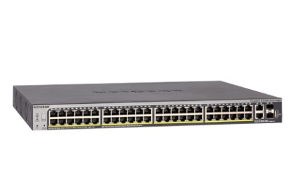 NETGEAR ProSAFE S3300 52Port stackable PoE Smart Switch w/ 4x10G Ports (2 x 10GBase-T and 2 x SFP+) for stacking and/or uplinks