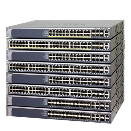 NETGEAR ProSafe M5300-28GF3 Managed Switch - 24x SFP + 4 shared GE RJ45 + 2 combo SFP+/10GBase-T +  2 additional 10GE bays