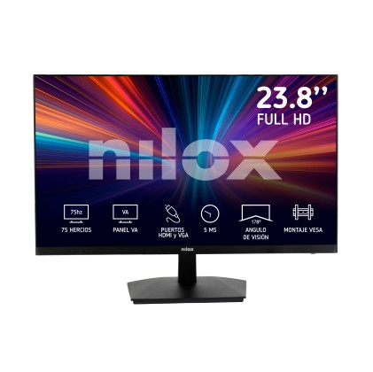 Nilox MONITOR 23.8" NXM24FHD11 LED FHD 75HZ 16:9 5MS HDMI/VGA Monitor PC 61 cm (24") 1920 x 1080 Pixel Full HD Nero