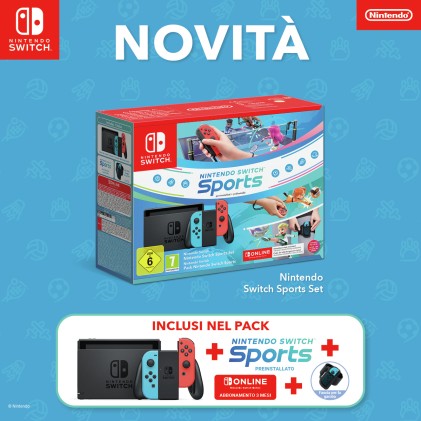 Nintendo Switch 1.1 +Switch Sport + 3 Mesi + Fascia