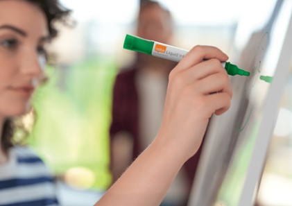 Nobo Liquid Ink Boardmarker 3mm Rundspitze evidenziatore 10 pz Tipo di punta Verde