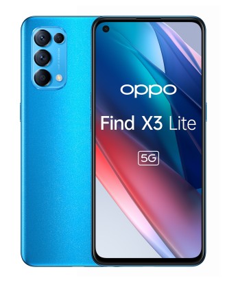 OPPO Find X3 Lite Smartphone 5G, Qualcomm 765G, Display 6.43  FHD+AMOLED, 4 Fotocamere 64MP, RAM 8GB ESPANDIBILE FINO A 13GB+ROM 128GB, 4400mAh, Dual Sim, [Versione Italiana], Colore Astral Blue