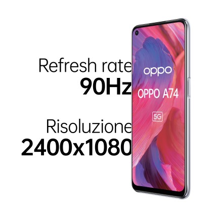 OPPO A74 5G 16,5 cm (6.5") Doppia SIM Android 11 USB tipo-C 6 GB 128 GB 5000 mAh Argento