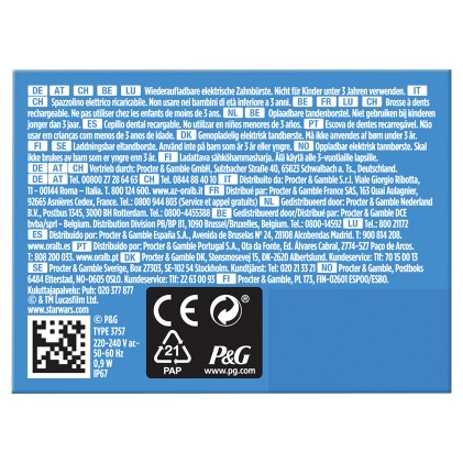 Spazzolino Elettrico Oral B 80353788 Pro 3 Junior Star Wars