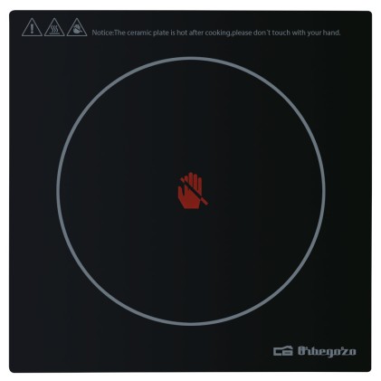 Orbegozo PCE 5000 Piastra in Vetroceramica Portatile - Potenza 2000 W - Termostato Regolabile - Superficie di Cottura 20,5 cm - Sicuro ed Efficiente