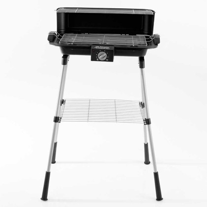 Orbegozo BCT 3950 Barbecue Elettrico con Gambe - Cottura Sana e Veloce Ovunque - Potenza 2200 W - Altezza 83,5 cm - Resistenza in Acciaio Inox - Protezione dal Vento - Facile Pulizia