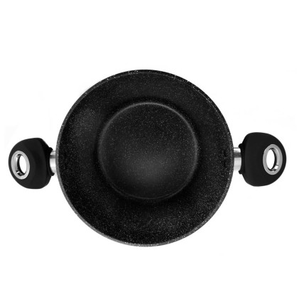 Orbegozo CFM 2024 Casseruola Fundicook in alluminio forgiato con capacità di 5,09 litri - Antiaderente senza Pfoa - Manico ergonomico e coperchio in vetro temperato - Facile pulizia