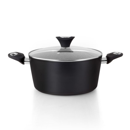 Orbegozo CFM 2028 Casseruola Fundicook in alluminio forgiato con capacit&agrave; di 5,09 litri - Antiaderente - Facile da pulire - Manico ergonomico e coperchio in vetro temperato