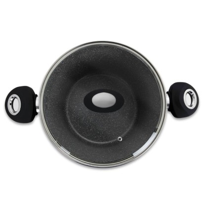 Orbegozo CFM 2028 Casseruola Fundicook in alluminio forgiato con capacit&agrave; di 5,09 litri - Antiaderente - Facile da pulire - Manico ergonomico e coperchio in vetro temperato