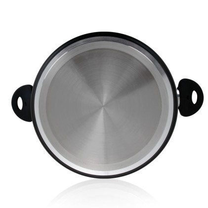 Orbegozo CFM 2028 Casseruola Fundicook in alluminio forgiato con capacit&agrave; di 5,09 litri - Antiaderente - Facile da pulire - Manico ergonomico e coperchio in vetro temperato