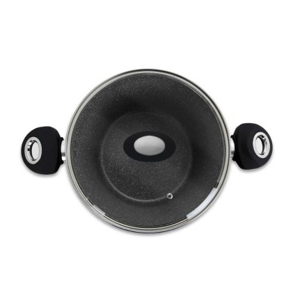 Casseruola Orbegozo CFH 3020 Honda Fundicook - Capacità 6 litri - Alluminio forgiato - Antiaderente - Facile pulizia - Manico ergonomico - Coperchio in vetro temperato