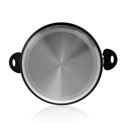 Casseruola Orbegozo CFH 3020 Honda Fundicook - Capacità 6 litri - Alluminio forgiato - Antiaderente - Facile pulizia - Manico ergonomico - Coperchio in vetro temperato