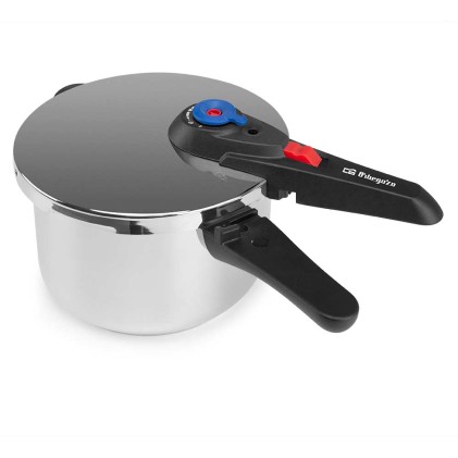 Pentola a pressione super veloce Orbegozo HP 6006 - Capacit&agrave; 6 litri - Cinque sistemi di sicurezza - Base con diffusore termico - Adatta a tutti i tipi di fornelli